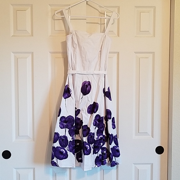 A.P.N.Y. Dresses & Skirts - White and Purple Floral Dress